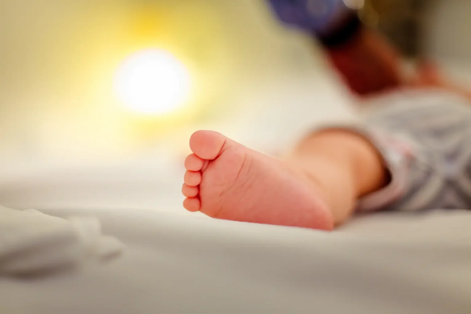 a close up of a baby's foot